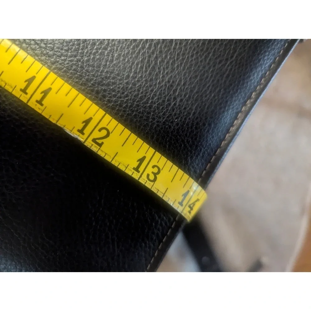 Samsonite Black Leather Computer Briefcase Calculator Shoulder Strap Vintage